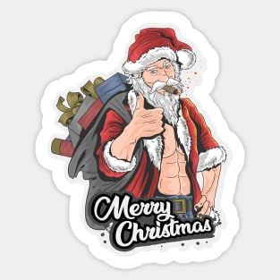 Vintage Santa Claus Retro Design Christmas Beer Funny Gift Idea Sticker